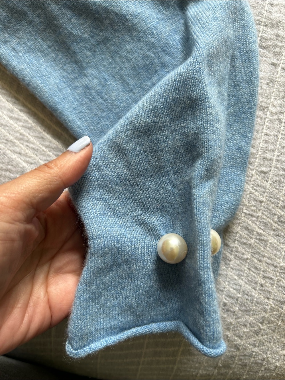 SOH sweater/ pullover with pearl in cuffs wool cashmere blend - Picture 3 of 12